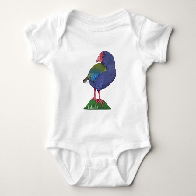 Vector takahe New Zealand Bird Baby Bodysuit (Front)