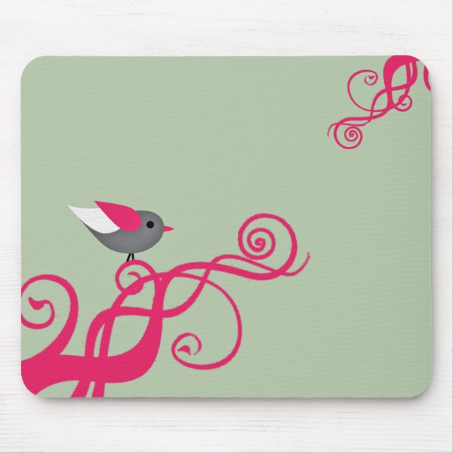 Vector tree with Bird Mouse Pad (Front)