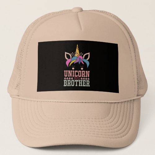 Vector unicorn and rainbow t_shirt design trucker hat