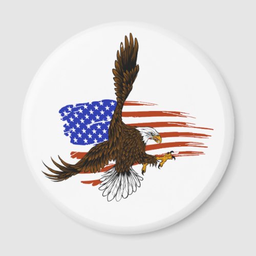 Vector vector american eagle against usa flag magnet