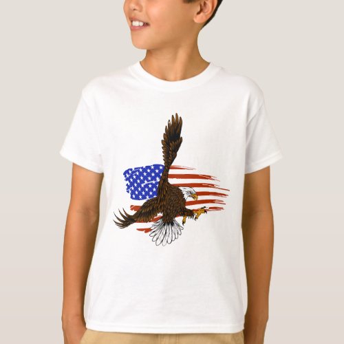 Vector vector american eagle against usa flag T_Shirt
