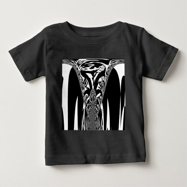 Vector Velocity Hypnotic Black White Abstract Desi Baby T-Shirt (Front)