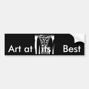 Vector Velocity Hypnotic Black White Abstract Desi Bumper Sticker