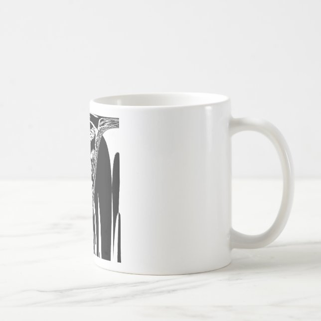 Vector Velocity Hypnotic Black White Abstract Desi Coffee Mug (Right)