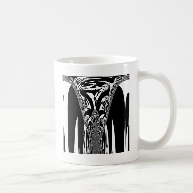 Vector Velocity Hypnotic Black White Abstract Desi Coffee Mug (Right)