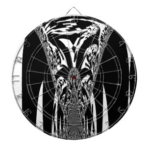 Vector Velocity Hypnotic Black White Abstract Desi Dartboard With Darts