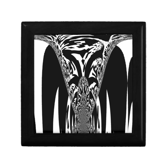 Vector Velocity Hypnotic Black White Abstract Desi Jewelry Box (Front)