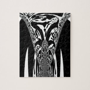 Vector Velocity Hypnotic Black White Abstract Desi Jigsaw Puzzle