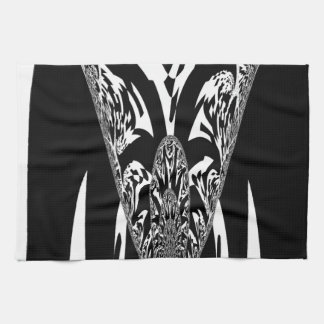 Vector Velocity Hypnotic Black White Abstract Desi Kitchen Towel