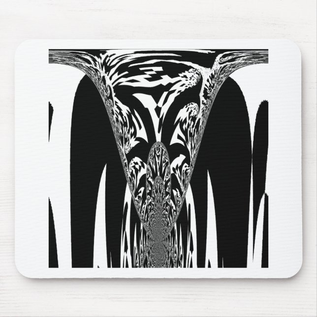 Vector Velocity Hypnotic Black White Abstract Desi Mouse Pad (Front)