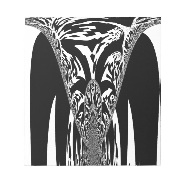 Vector Velocity Hypnotic Black White Abstract Desi Notepad (Front)
