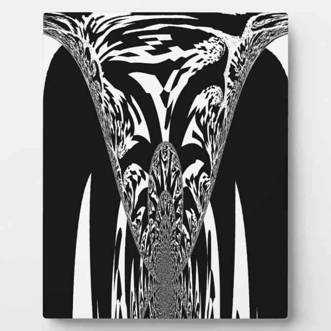 Vector Velocity Hypnotic Black White Abstract Desi Plaque (Front)