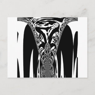 Vector Velocity Hypnotic Black White Abstract Desi Postcard