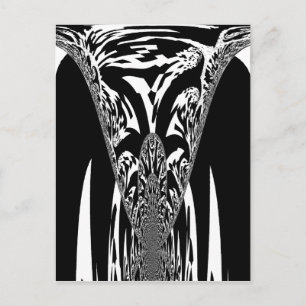 Vector Velocity Hypnotic Black White Abstract Desi Postcard