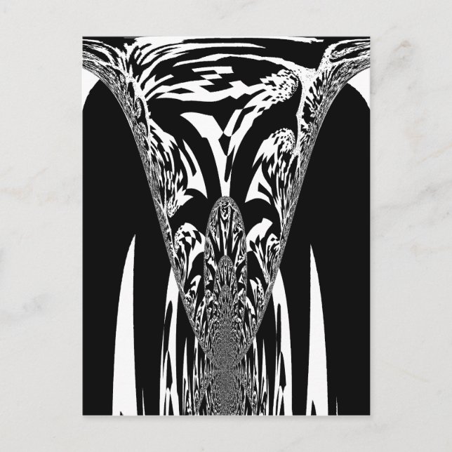 Vector Velocity Hypnotic Black White Abstract Desi Postcard (Front)