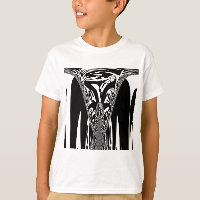 Vector Velocity Hypnotic Black White Abstract Desi T-Shirt (Front)