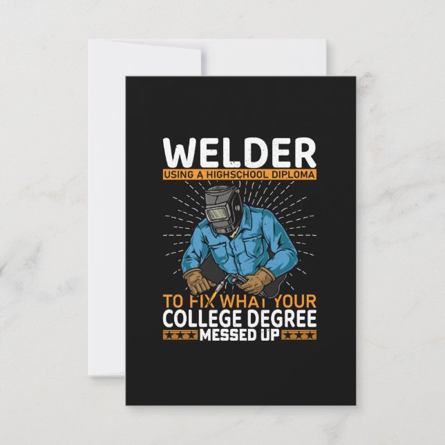 Vector welder using a high school to fix what your invitation (Front)