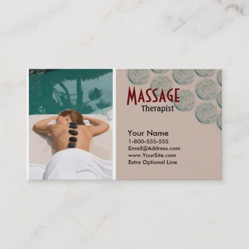Customizable Vectored Lady Massage Therapy Business Card