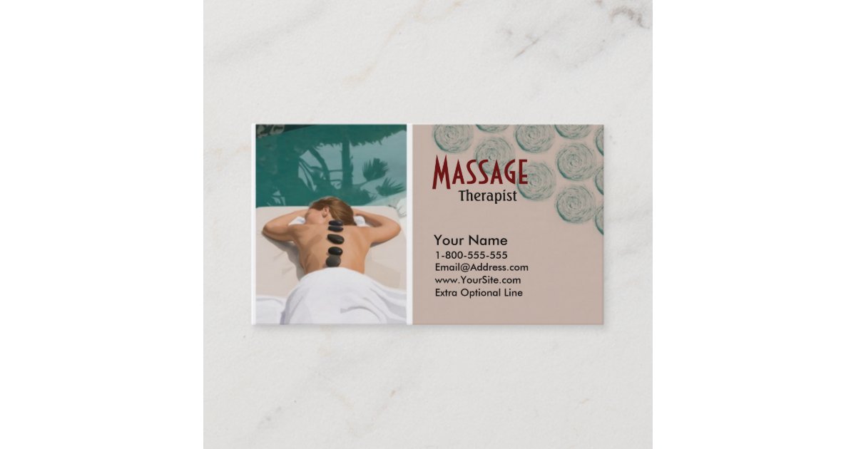 Vectored Lady Massage Therapy Business Card Zazzle 3955
