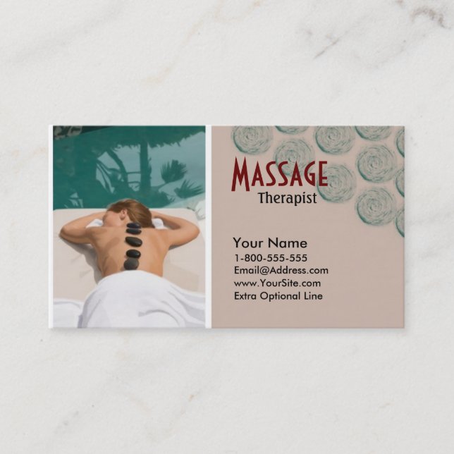 Vectored Lady Massage Therapy Business Card (Front)