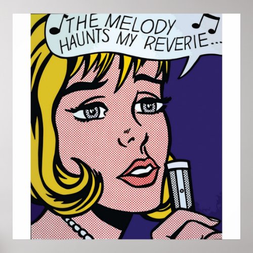 Vectorised and reworked Roy LichtensteinThe melody Poster