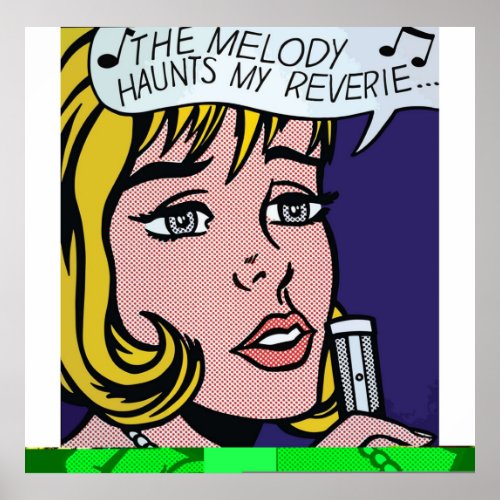 Vectorised and reworked Roy LichtensteinThe melody Poster