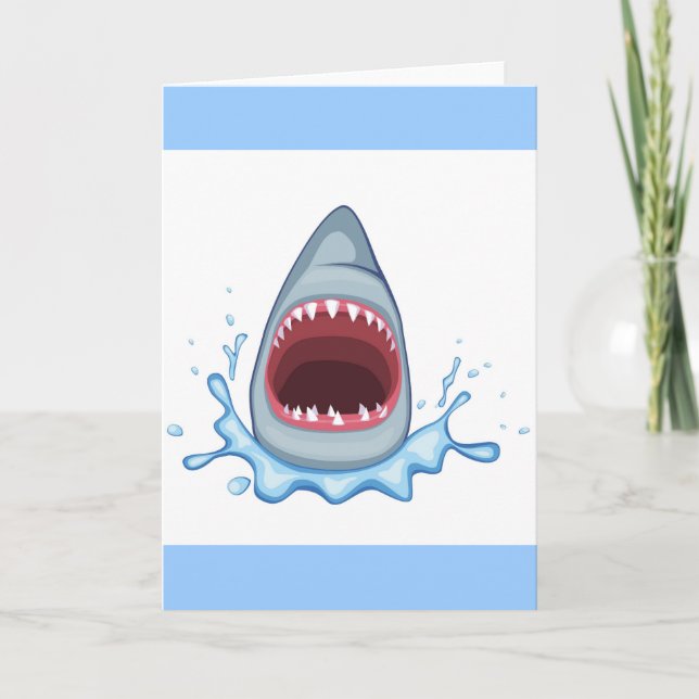 vectorstock_383155 Cartoon Shark Teeth hungry Card (Front)