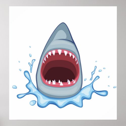 vectorstock_383155 Cartoon Shark Teeth hungry Poster