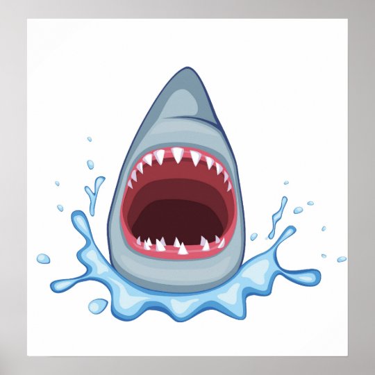 Download vectorstock_383155 Cartoon Shark Teeth hungry Poster ...