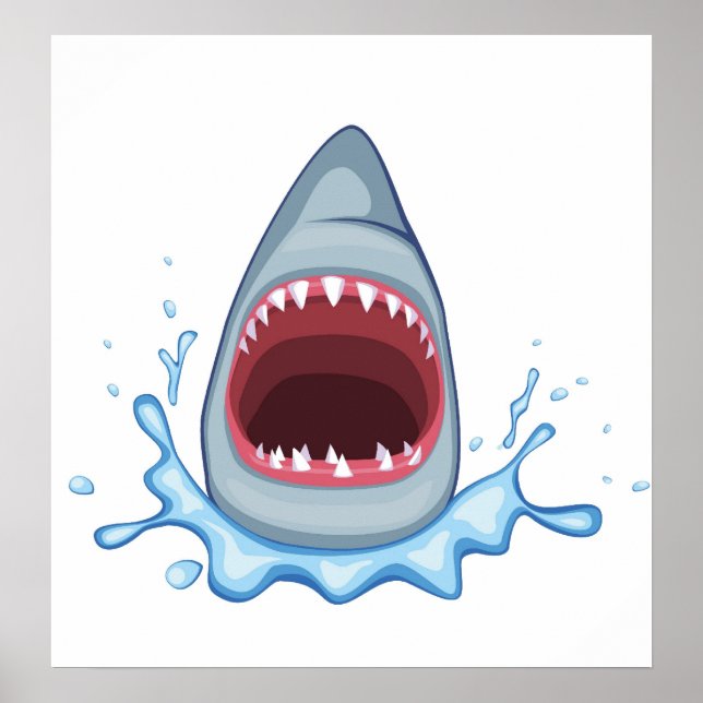 vectorstock_383155 Cartoon Shark Teeth hungry Poster (Front)