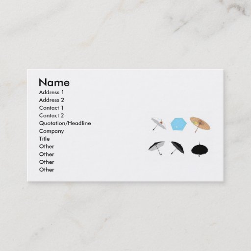 Customizable vectorvaco_09101901_umbrella_vectors_large, Nam... Business Card Template