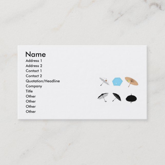 vectorvaco_09101901_umbrella_vectors_large, Nam... Business Card (Front)