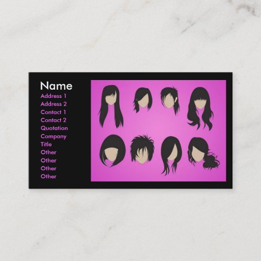 Customizable vectorvaco_09102001_hair_style_large, Name, Add... Business Card