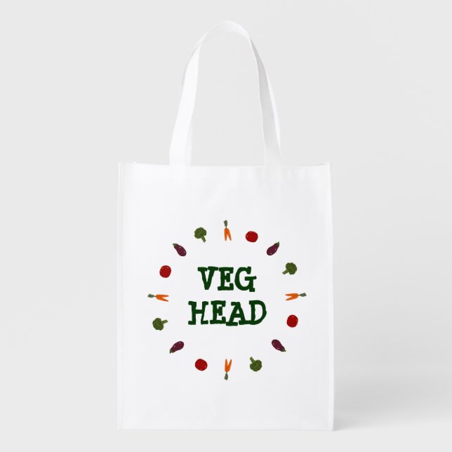 Veg Head Colorful Veggies Reusable Grocery Bag (Front)