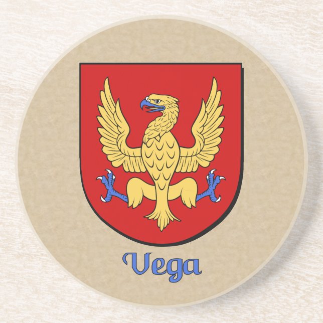 Vega Heraldic Shield Drink Coaster (Front)