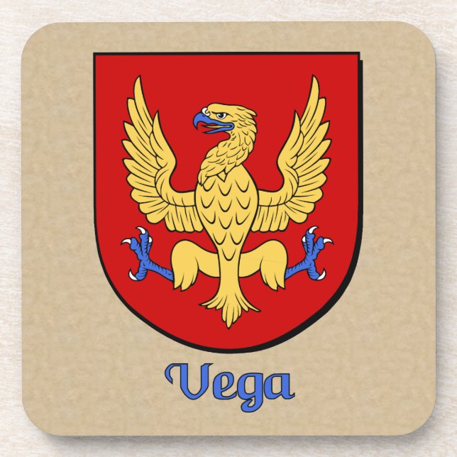 Vega Heraldic Shield Drink Coaster (Front)