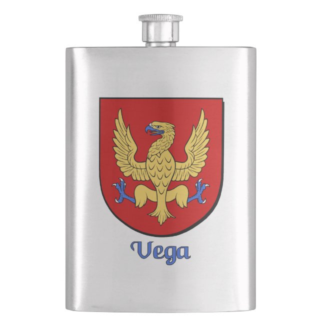 Vega Heraldic Shield Hip Flask (Front)