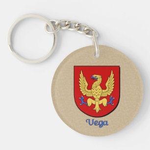 Vega Historical Shield and Spanish Flag Keychain
