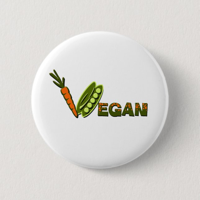 Vegan 2 pinback button (Front)