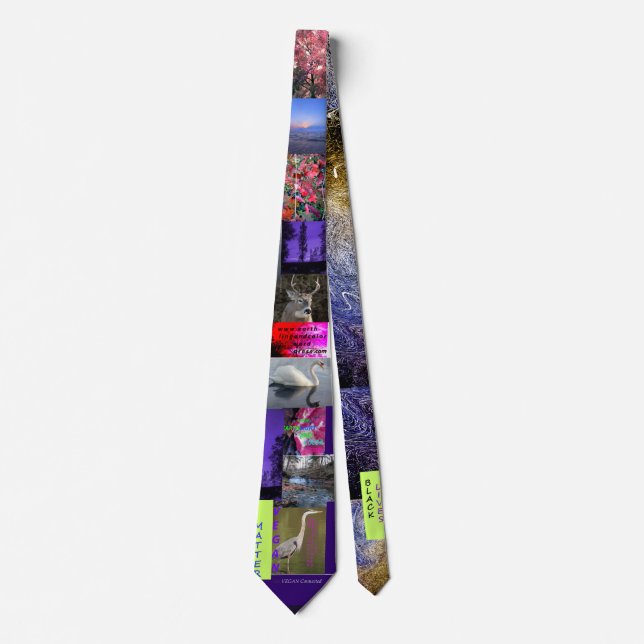 Vegan Advocate Nature Images Neck Tie (Front)