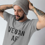 Vegan AF Funny Dark Gray T-Shirt<br><div class="desc">Funny distressed vegan AF funny dark gray t-shirt. Visit my shop for the entire vegan t-shirt design collection.</div>