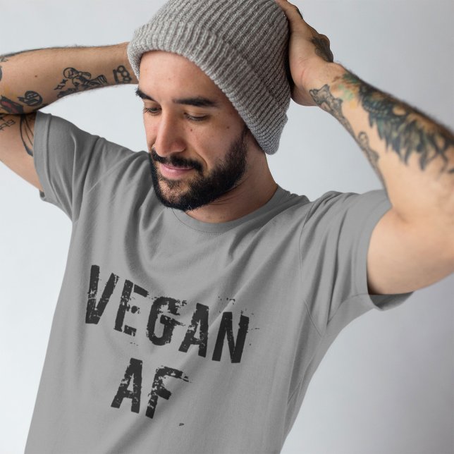 Vegan AF Funny Dark Gray T-Shirt (Creator Uploaded)