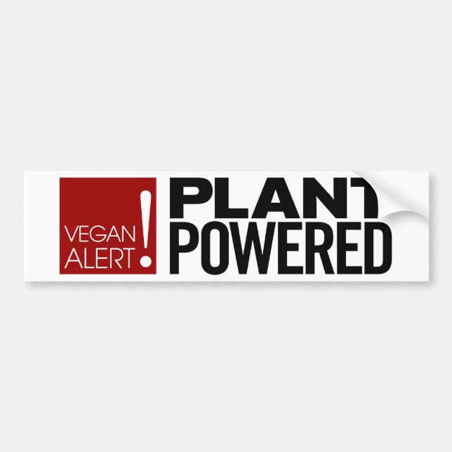 Vegan Alert! Plant Powered Bumper Sticker (Front)