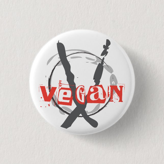 Vegan Anarchist Pinback Button (Front)