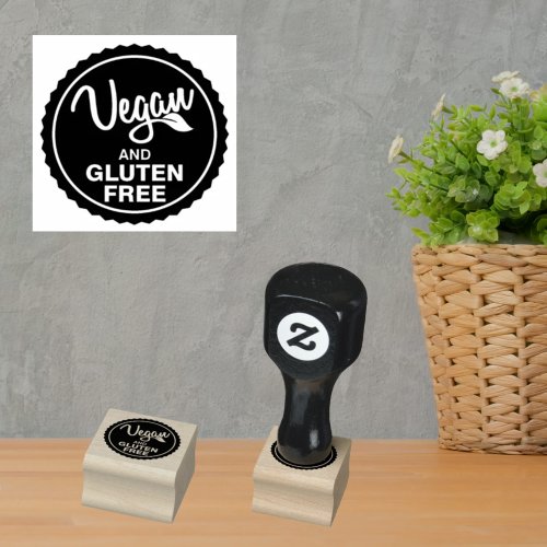 Vegan and Gluten Free Identification for Products Rubber Stamp