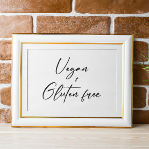 Vegan and Gluten Free Tabletop Plaque with Easel Poster