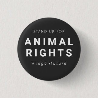 Vegan Animal Rights Minimal Typography Button