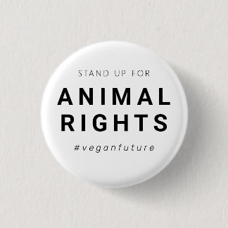 Vegan Animal Rights Minimal Typography Button