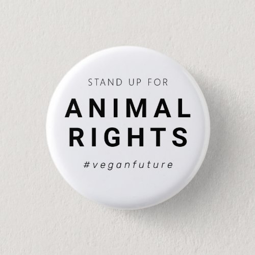 Vegan Animal Rights Minimal Typography  Button