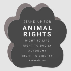 Vegan Animal Rights Minimal Typography Car Magnet